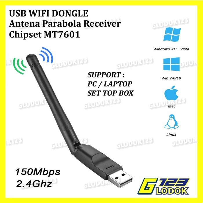 USB Wifi Set Top Box MT7601 Dongle STB Adapter Antena PC Laptop DVB T2