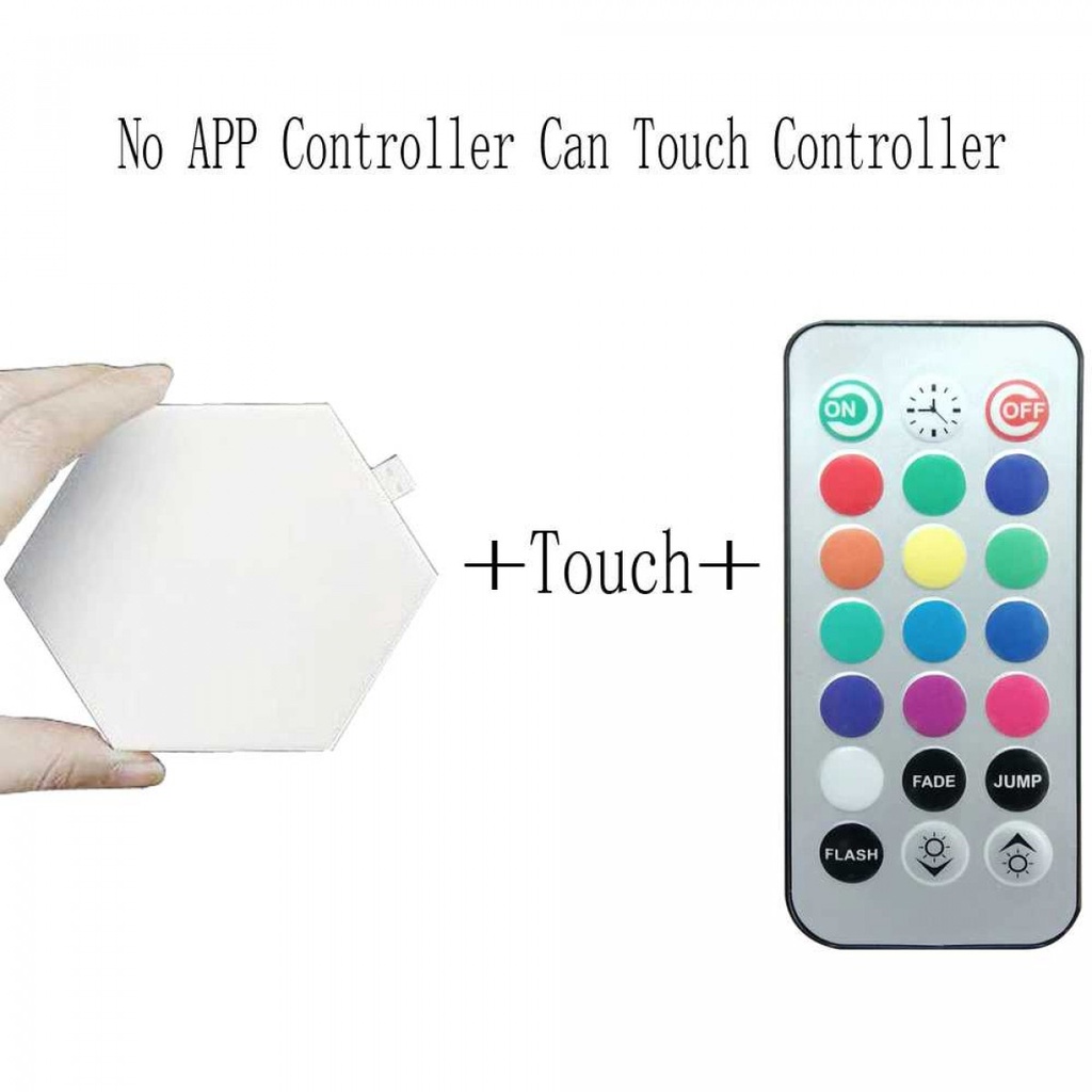 Lampu Hexagon LED RGB 10 PCS Dekorasi Interior Kontrol Sensor Sentuh