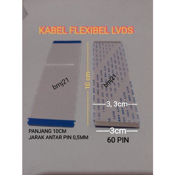 KABEL FLEXIBEL LVDS 60 PIN HALUS SEARAH PANJANG 10 CM