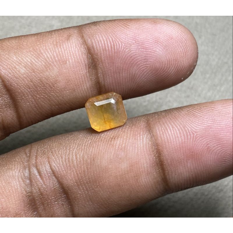 Natural Yellow Sapphire Corondum Batu Yellow Safir Africa Tanzania Dim 8x7.5x5