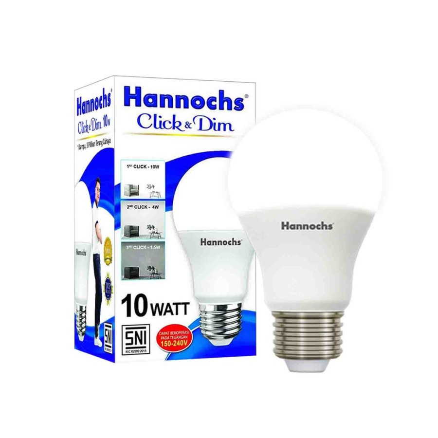 Barangunik2021 -Hannochs Bohlam Lampu LED Click &amp; Dim 10 Watt 3 Tingkat Kecerahan