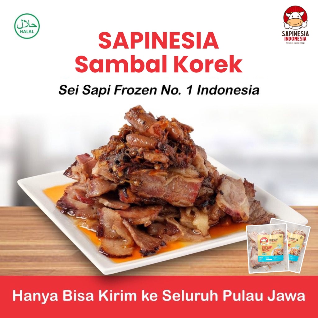 Jual Ecer Sei Sapi Sapinesia Daging Wagyu Asap Frozen Dengan Paduan Varian Sambal Korek