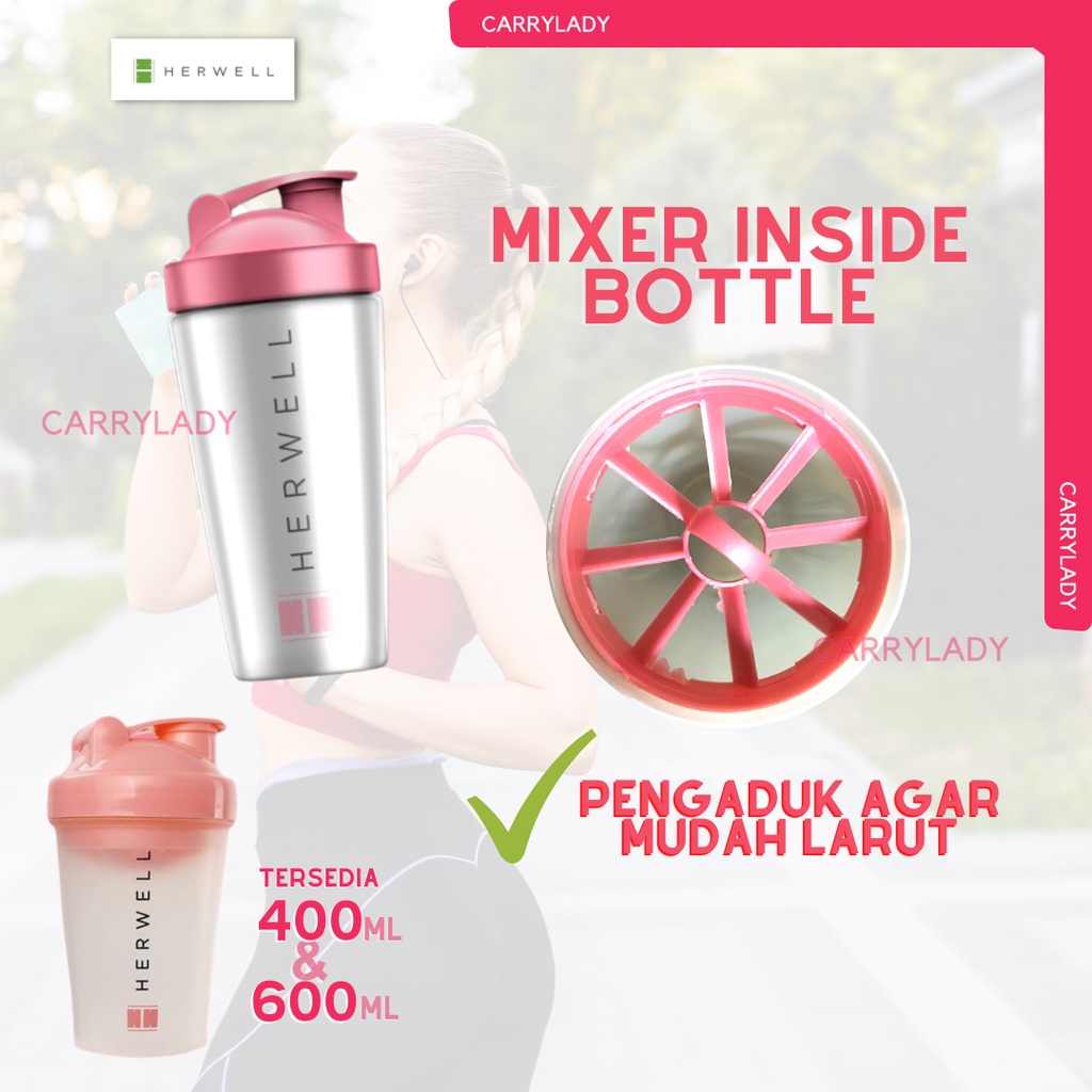 SHAKER BY HERWELL HERSLIM HERVIBE HERLEAN PELANGSING BOTOL MINUM 750 ML BPA FREE