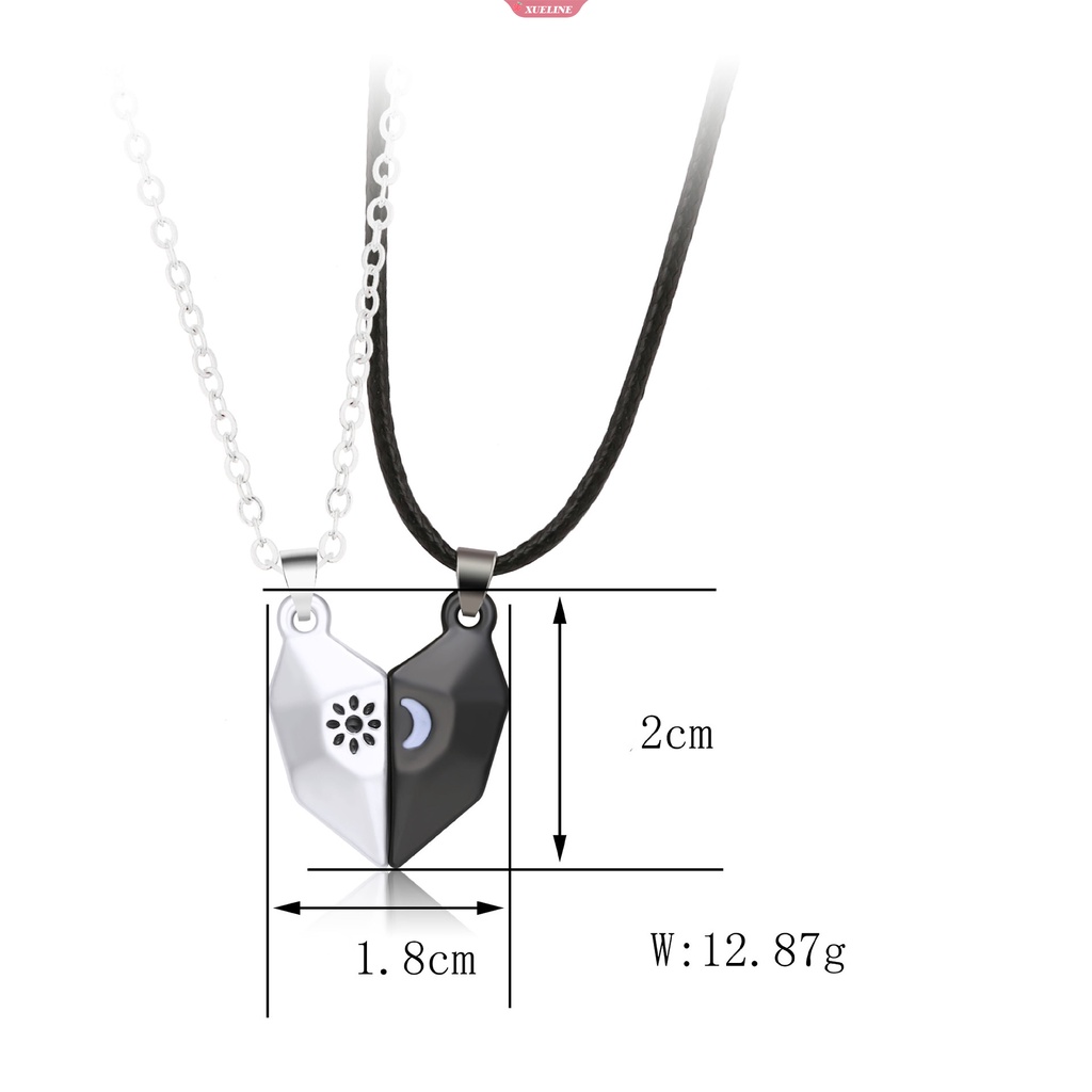 Indah fashion Berharap Batu Berharap Pasangan Kalung splicing Cinta Kreatif Matahari Dan Bulan magnetite Liontin Perhiasan Hadiah Hari Valentine [ZXL]
