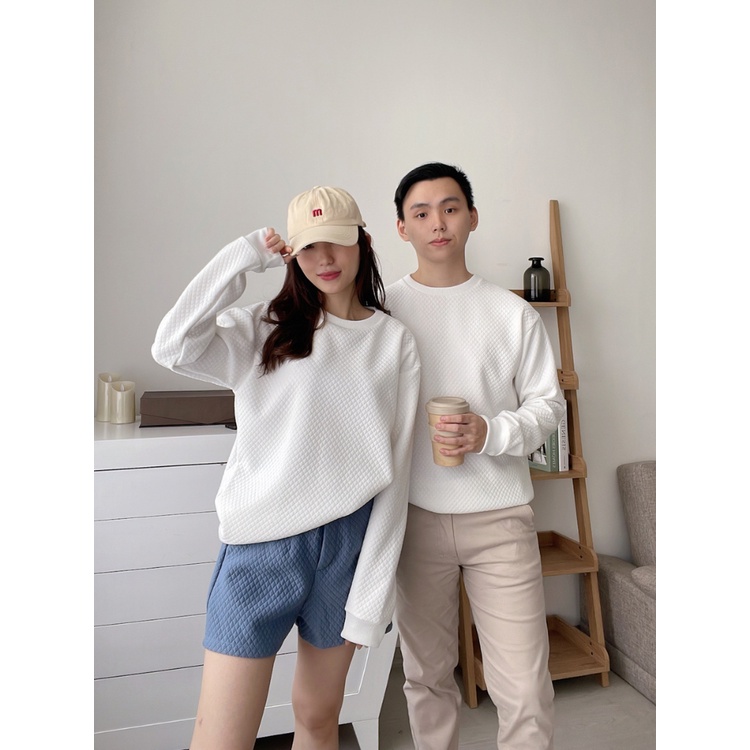 Kadaka U-0107 Sweater Unisex Pria Wanita Tangan Panjang Cotton Emboss