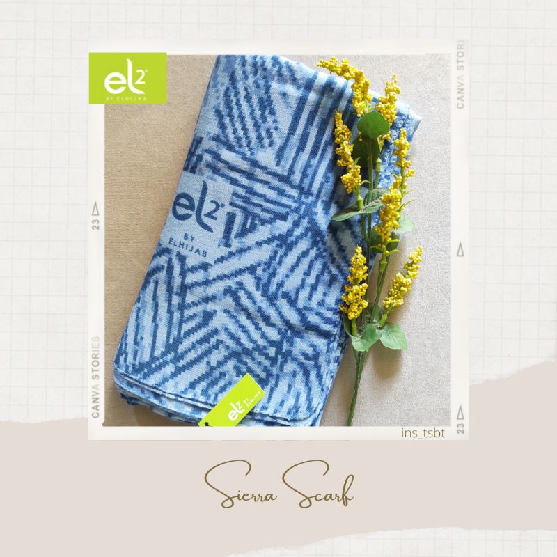 el2 by Elhijab Kerudung Segi Empat Sierra Scarf