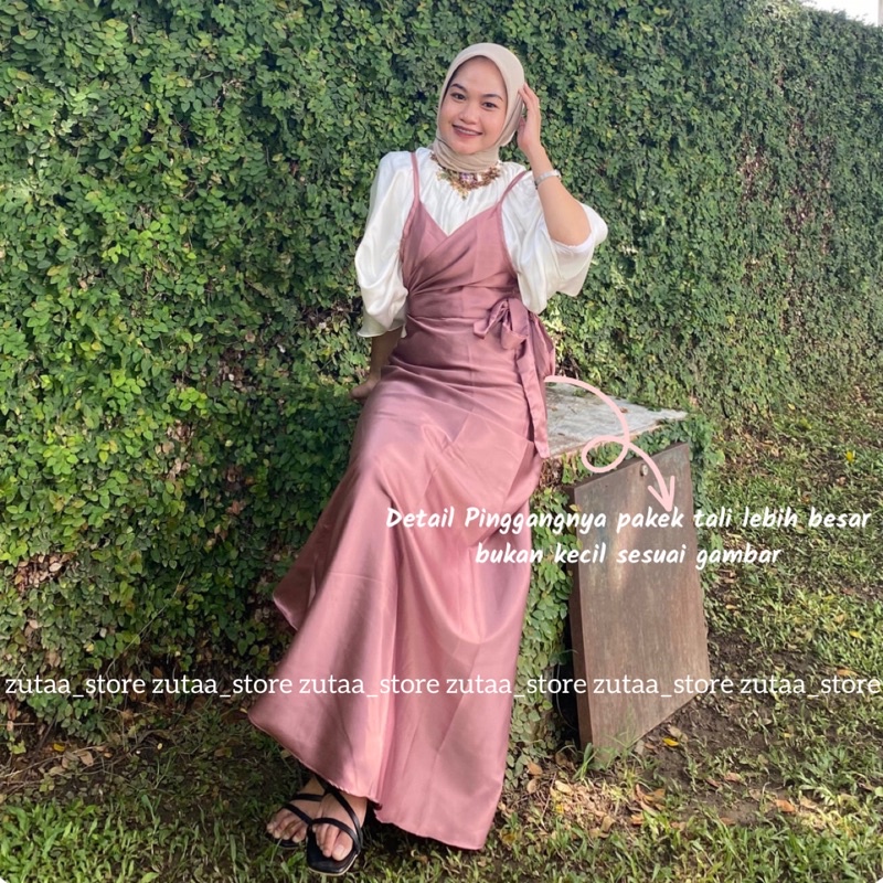 (PROMOOO)SILKY OVERALL DRESS SATIN VELVET // DRESS PESTA KONDANGAN KEKINIAN REMAJA