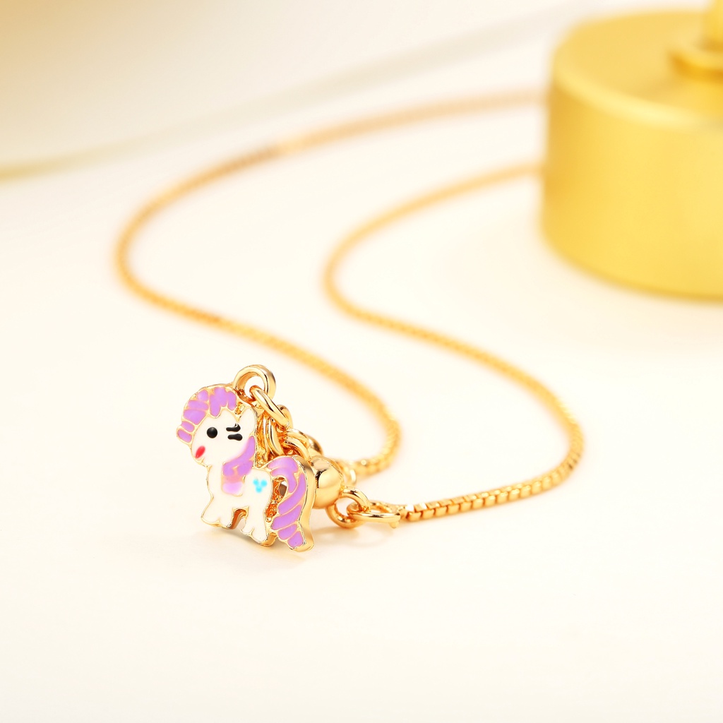 Y226【COD】Kalung Anak Perempuan Unicorn Lucu Kalung Anak Karakter Lapis Emas Gold Anti Karat