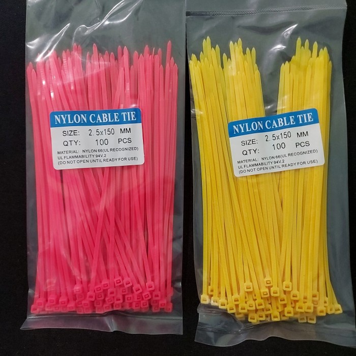 Kabel Tie Warna Warni Isi 100 Pcs CABLE TIE Ties Zip Lock Panjang 150mm 15cm Per Bungkus