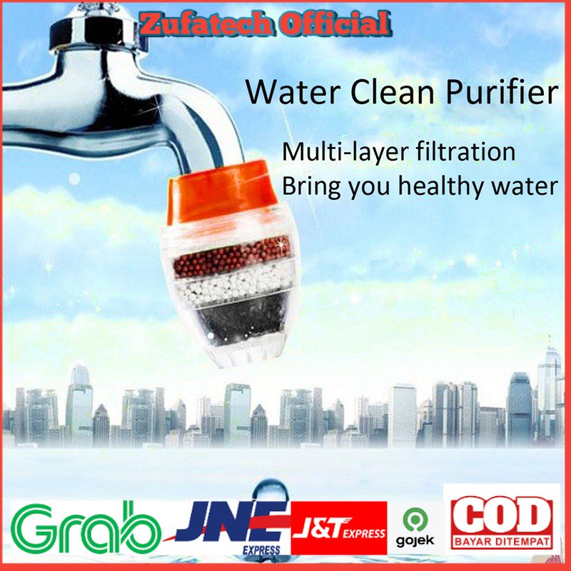 filter keran air/Tap Water Clean Purifier Filter for 16-19mm Faucet - Red