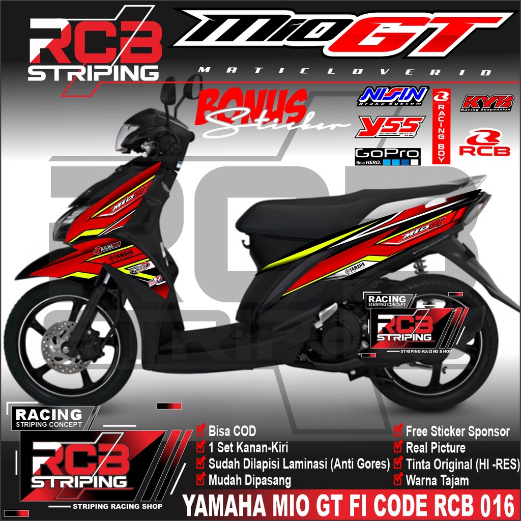 Stiker Striping MIO GT Sticker Variasi List Skotlet Motor Yamaha MIO GT strip mio gt semifull RCB016