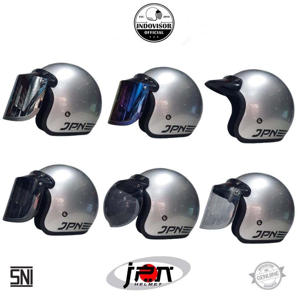 Helm JPN Warna Silver Glossy