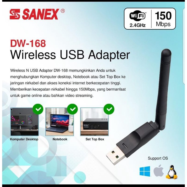 Dongle wifi usb SANEX DW-168 / Dongle wifi set top box SANEX DW-168