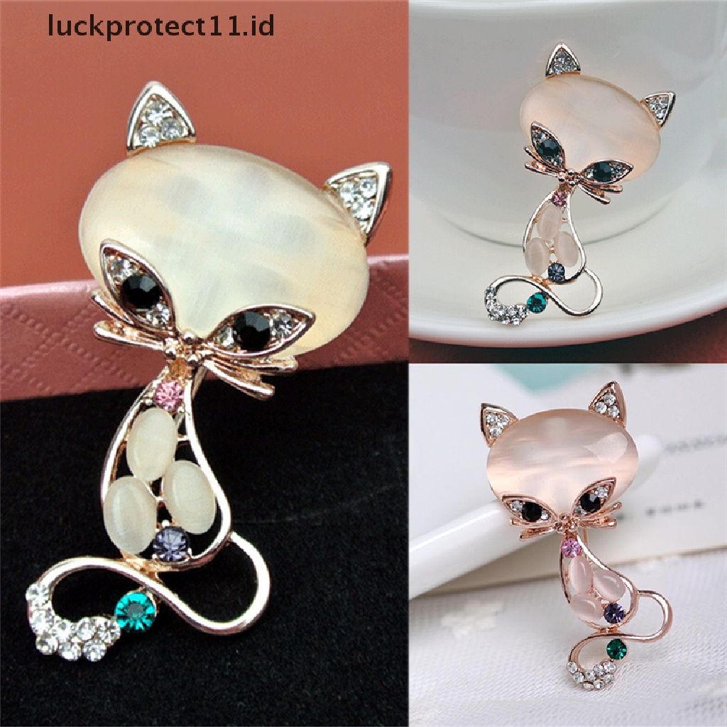 /Fashion Hot// Fashion// Hot Opal Batu Fox Bros Wanita Fashion Hewan Lucu Pin Bros Perhiasan.