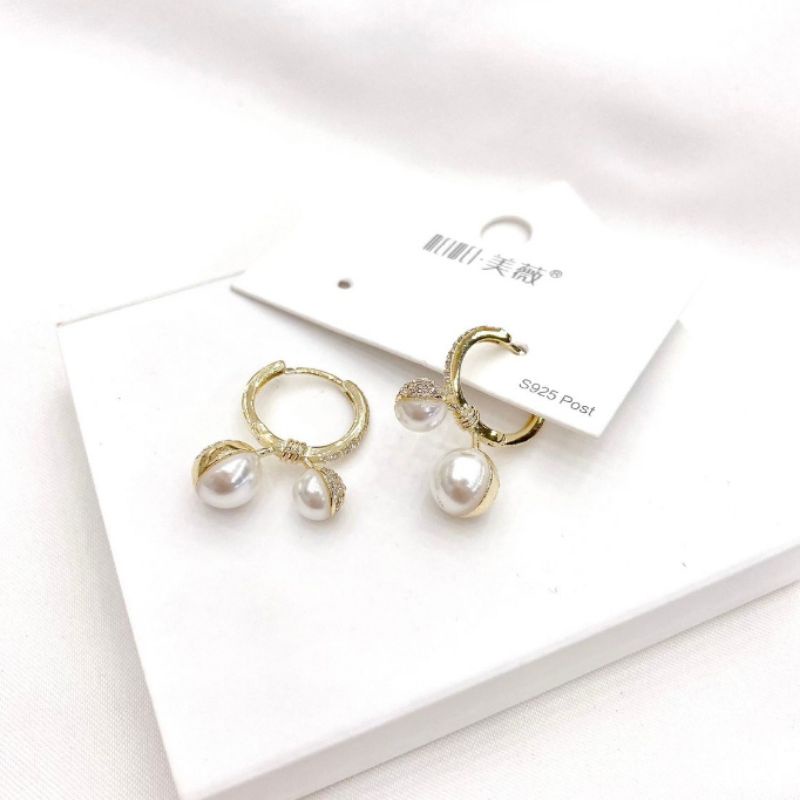 Anting Silver925 Perak Premium Quality Mata kilau Anti Karat anti alergi anting premium as06