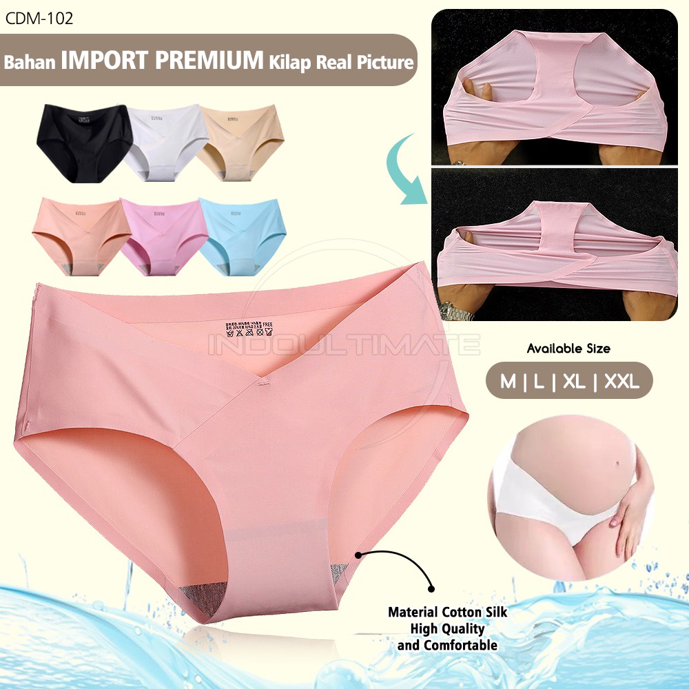 1Pcs Celana Dalam Wanita Hamil Seamless Sepinggul CDM-102 Celana Seamless Tipis CD Hamil Melahirkan