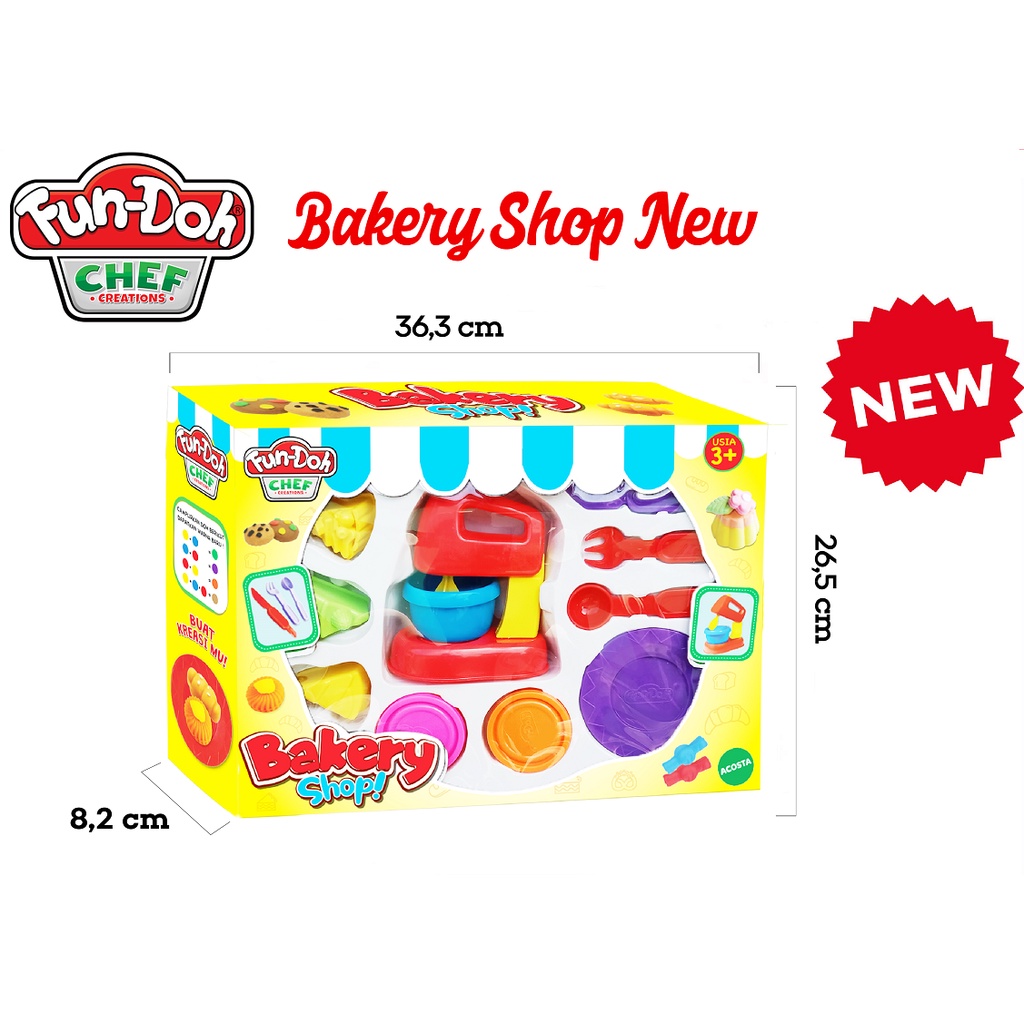 JennToys - Mainan Anak Mainan Lilin Mainan Anak Perempuan - FUN DOH BAKERY SHOP