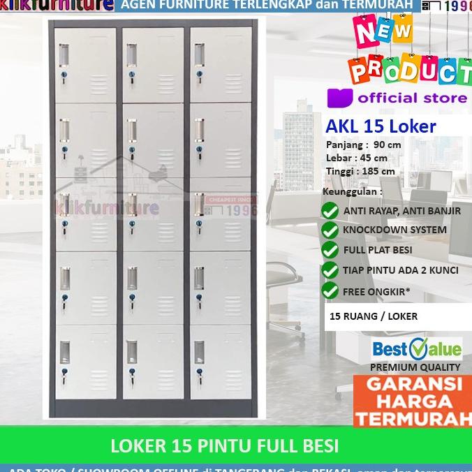 

PROMO Locker Besi / Loker Besi / Loker File Besi 15 PINTU AKL15