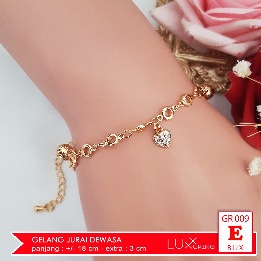 GR 009  Gelang Jurai Dewasa Terbaru  Perhiasan Imitasi Lapis Emas Gelang Emas Xuping Gelang Dolfin Lumba Lumba Gelang Charm Bunga Cinta Love Gelang  Love Gelang Kupu Kupu Butterfly Bracelet Gelang Tangan Luxx Xuping