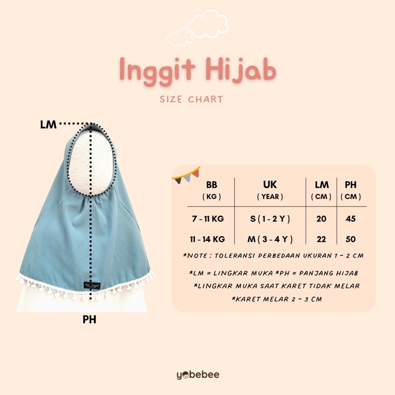 Hijab kerudung instan anak balita model variasi pompom