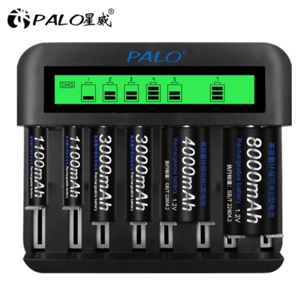 

Unik Charger Baterai 8 Slot Large LCD for AA AAA SC C D - NC559 - Black Limited