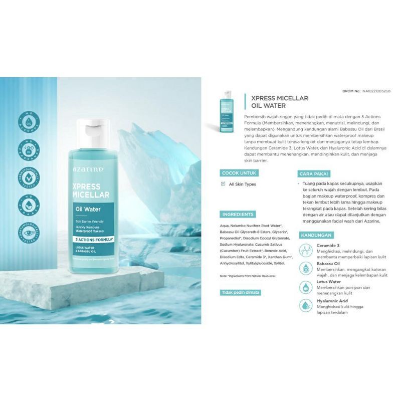 AZARINE Micellar Watee 90ml | Ceramoist Botanical | Xpress Micellar