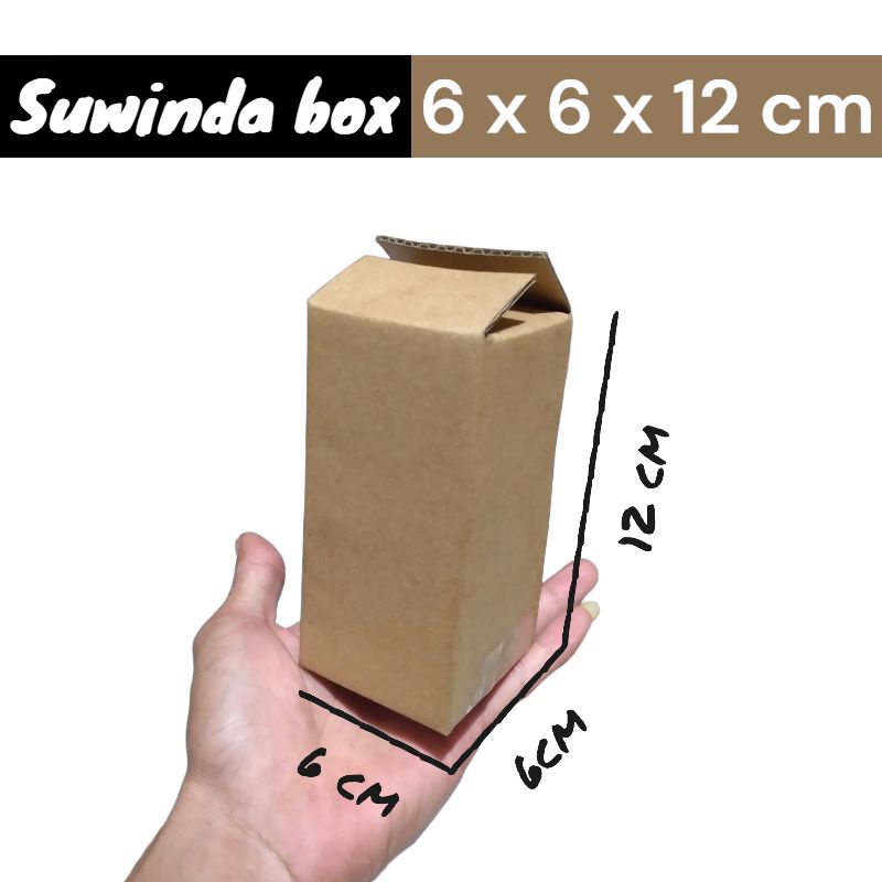 

kardus ukuran 6x6x12 cm box packing/dll ST