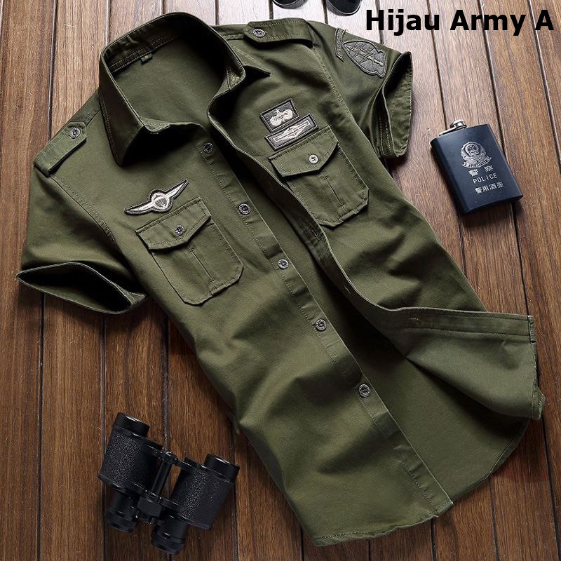 Kemeja Korsa pendek Pria Kemeja Tactical Kemeja Pilot