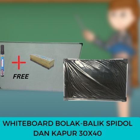 

Model Terbatas WhiteBoard / Papan Tulis 30X40 Bolak Balik Bisa Digunakan Untuk Spidol Dan Kapur Free Spidol dan Penghapus