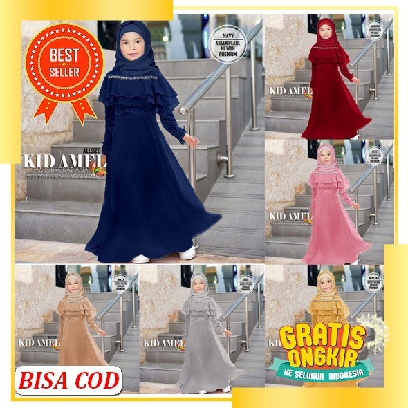 Baju Gamis Brukat Anak Perempuan Gaun Terbaru 2022 2023 Maxi Juwita Kid Model Kekinian Usia 3 4 5 Ta