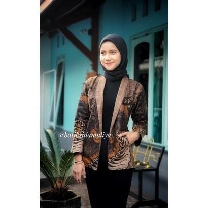 Blazer Batik Wanita Atasan Batik Blouse Jaz Outer Kantor Premium