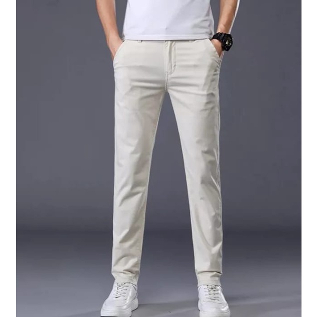 Celana Chino Panjang Pria Slimfit Jumbo Celana Chinos Cowok Keren Terbaru Bahan Cotton Scoot strech Melar Size 27-38