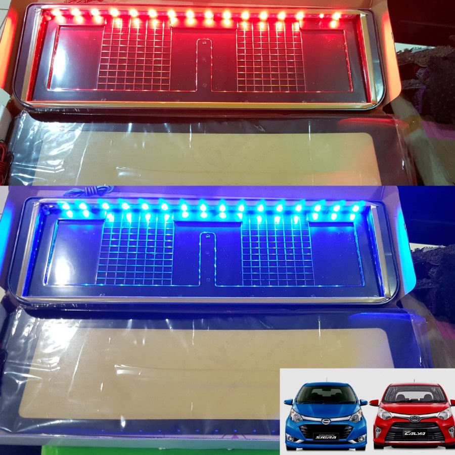 Dudukan / Plat Nomor Mobil Akrilik Izy Lampu 46CM Calya / Sigra