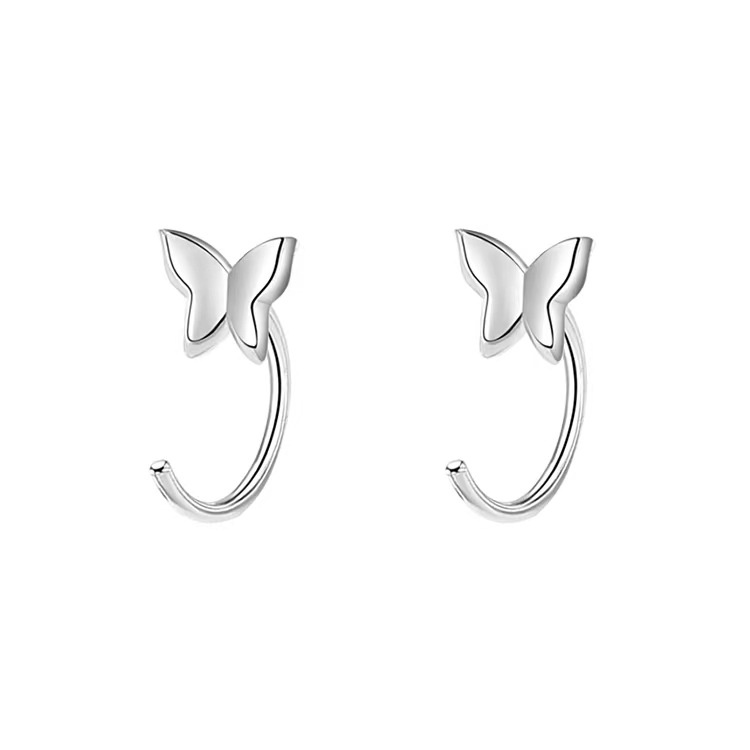 Y2k Korea Anting Perak Untuk Wanita Hypoallergenic Fashion Kupu-Kupu Hook Earring Perhiasan Aksesoris