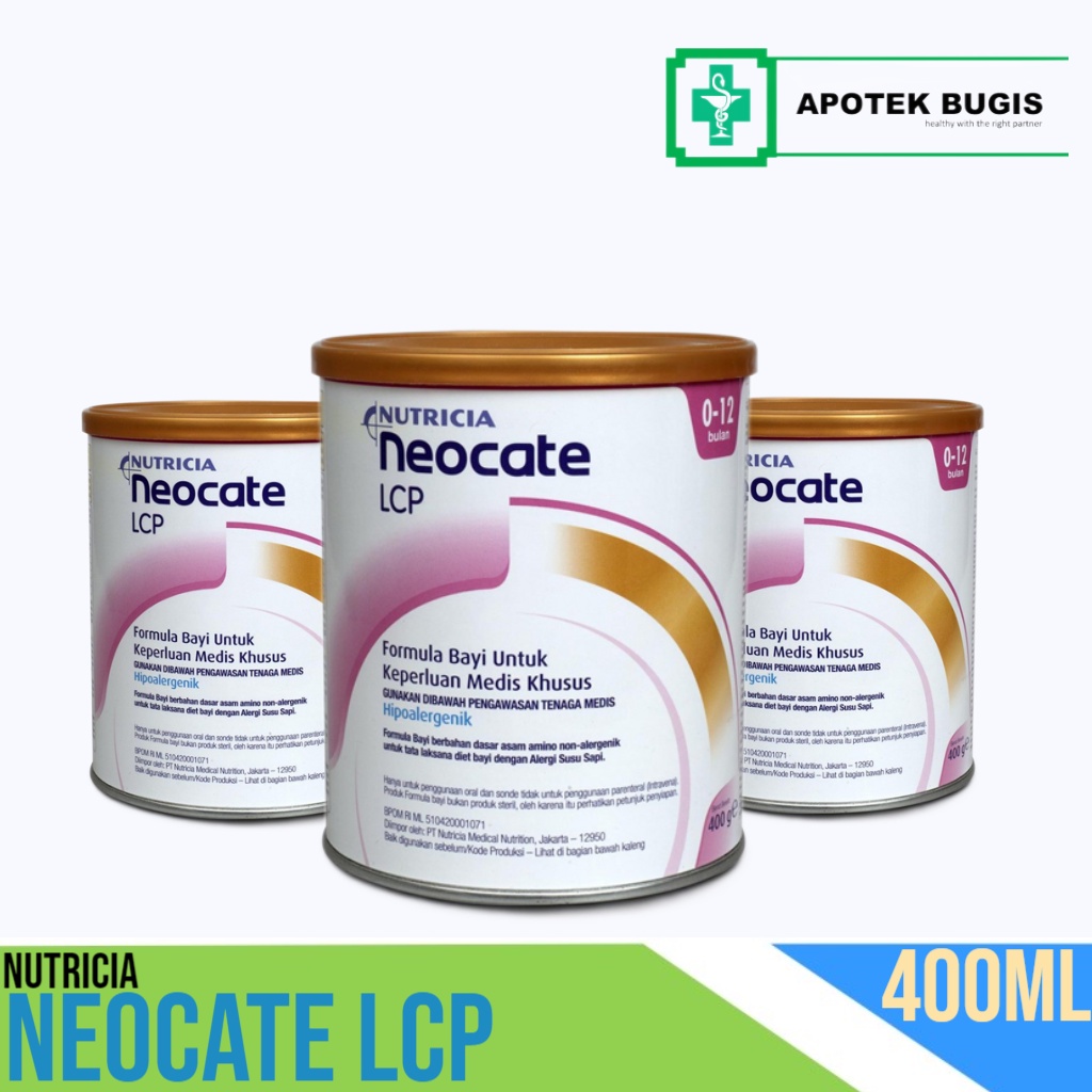 Nuntricia Neocate Lcp 400 g - Susu Formula Alergi Susu Sapi 0-12 Bulan