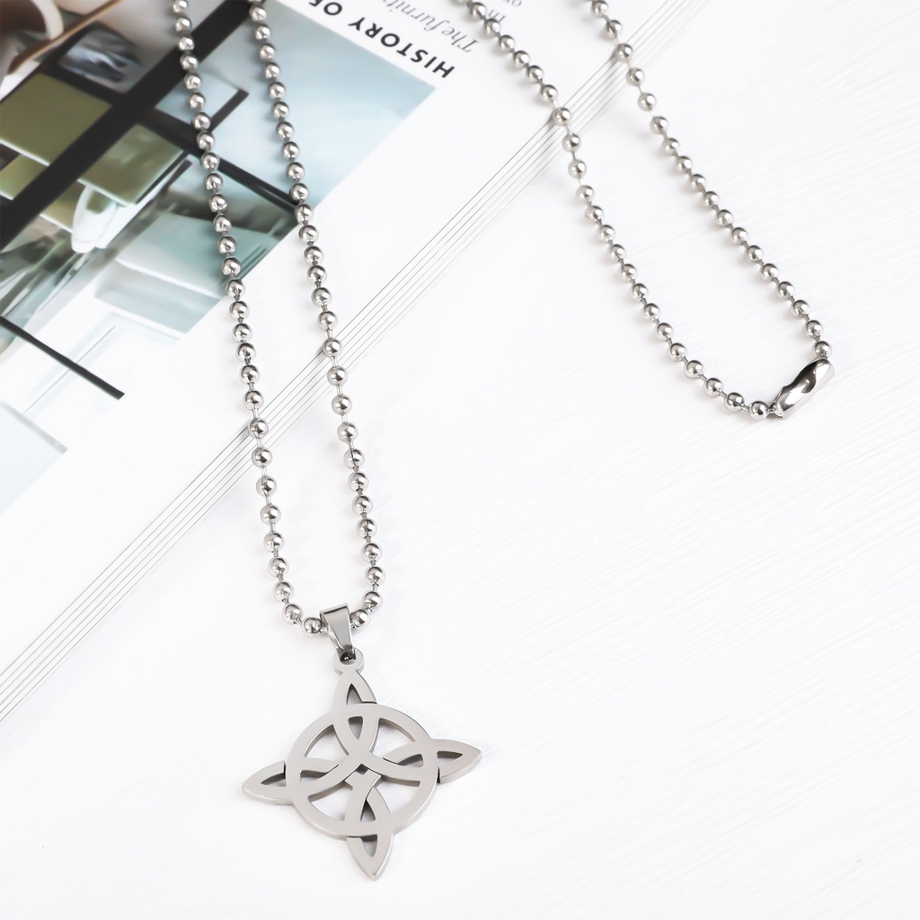 Kalung Geometri Simpul Seltik Penyihir Stainless Steel Witchcraft Pria Wanita Wicca Kalung Perhiasan Penyihir