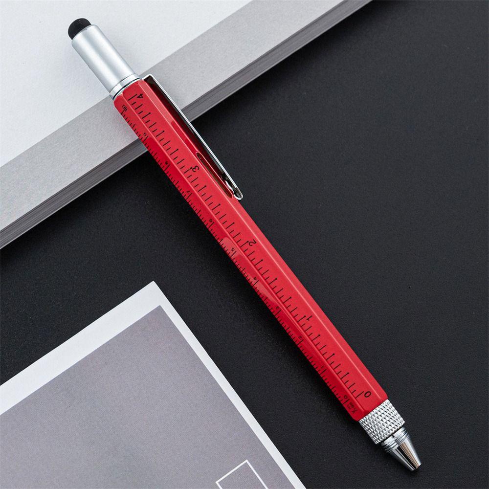 Top 2Pcs Pen Multifungsi Perlengkapan Menulis Obeng Penggaris Gadget Layar Sentuh Woodworking Pen