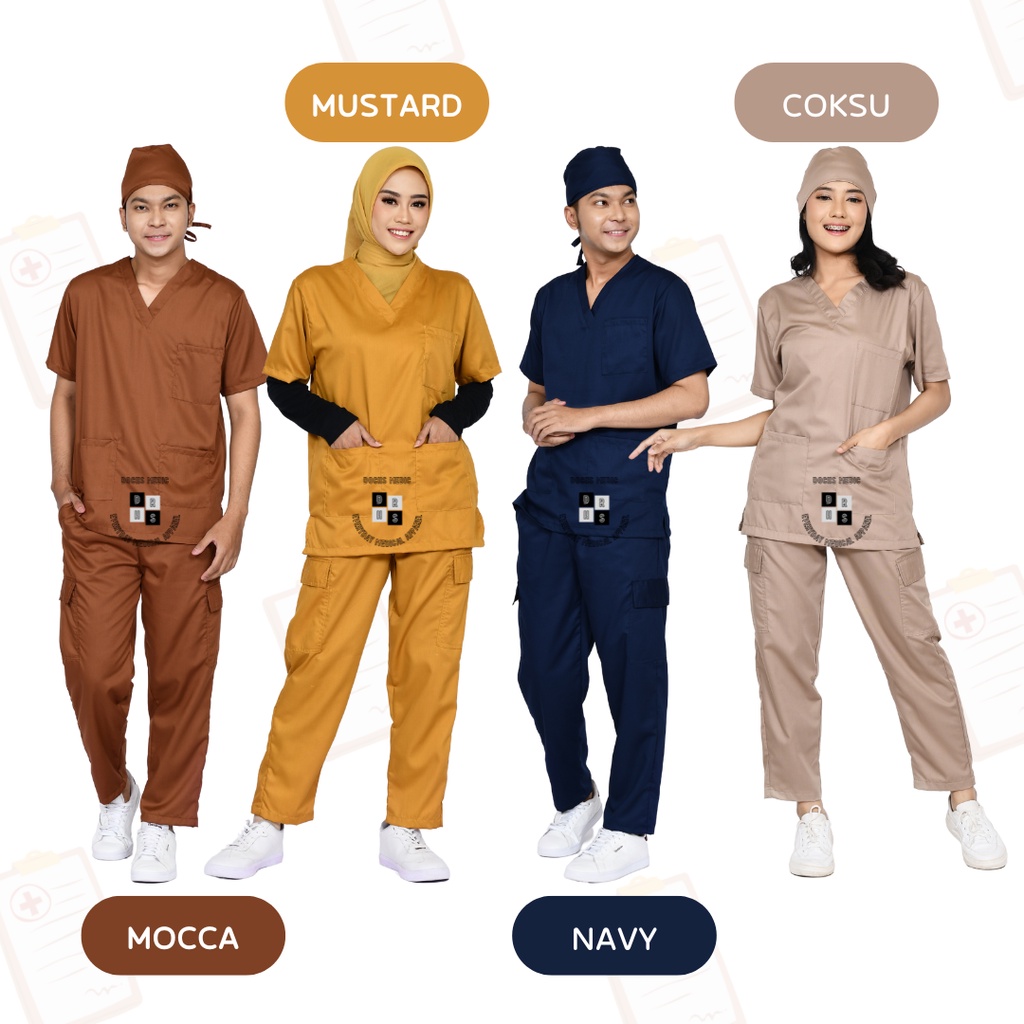 Baju OK TOYOBO CARGO / Baju Jaga / Scrub Medis Lengan Pendek (PART 2) DOCHS MEDIC