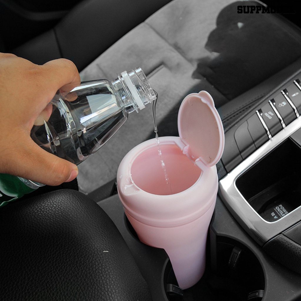 [Dekorasi] 650ml Rubbish Bin Dengan Tutup Anti Bocor Compact Multifungsi Mobil Coke Cup Tempat Sampah Untuk SUV