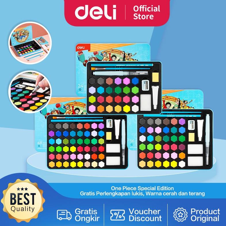 

DELI WATERCOLOR PAINTING / SET CAT AIR PADAT ONE PIECE GRATIS PERLENGKAPAN MELUKIS CC16-XX TERLARISS...,,,,,