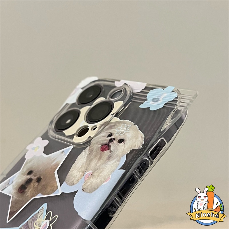 IPHONE Casing Kompatibel Untuk Iphone14 13 12 11 Pro Max X Xr Xs Max8 7 6 6s Plus SE Ins Gaya Cute Puppy Candy Bag Phone Case Shockproof Transparan Silikon Soft Case Cover Pelindung