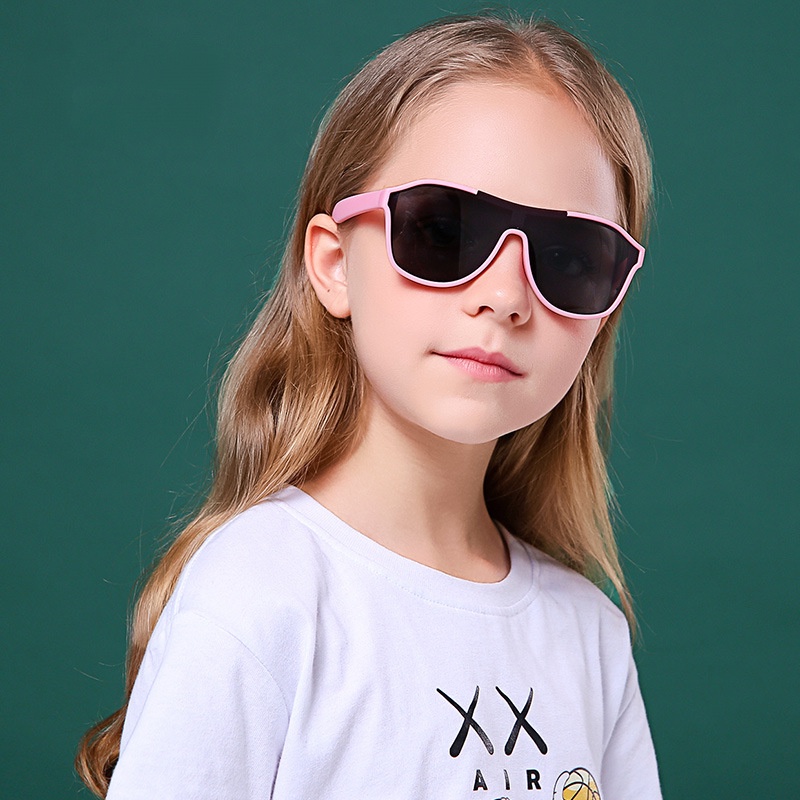 Kacamata Hitam Anak Silikon Polarized Lensa One-piece Outdoor Shades