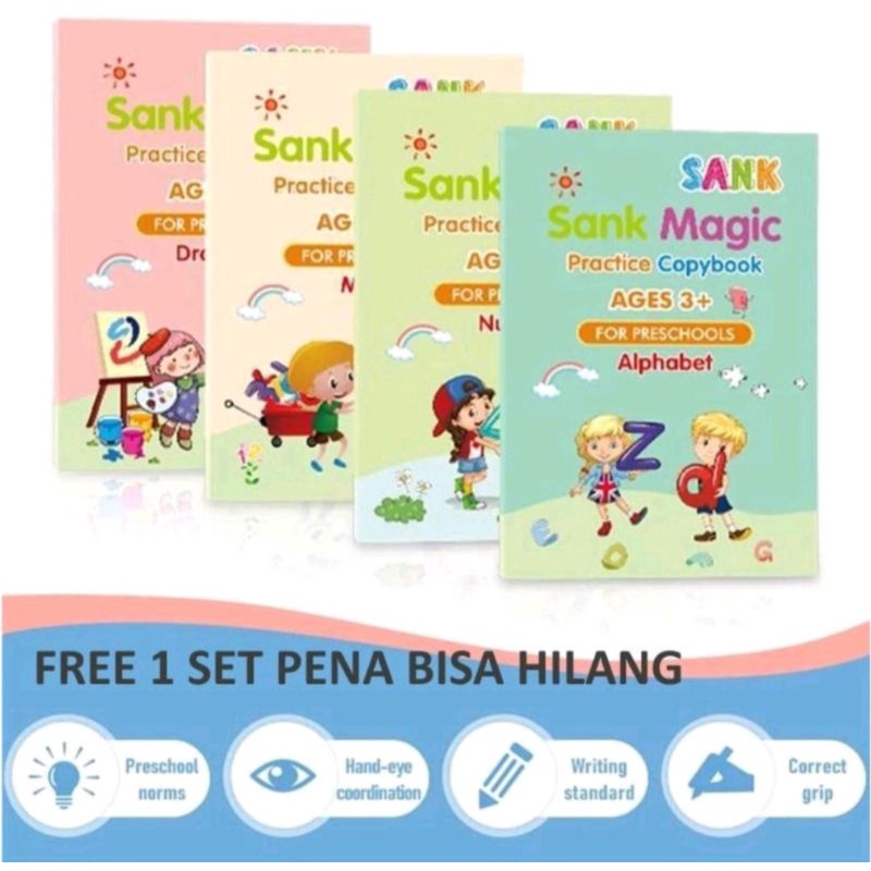 

SANK MAGIC BOOK BUKU LATIHAN MENULIS ANAK 1 SET ISI 4 BUKU