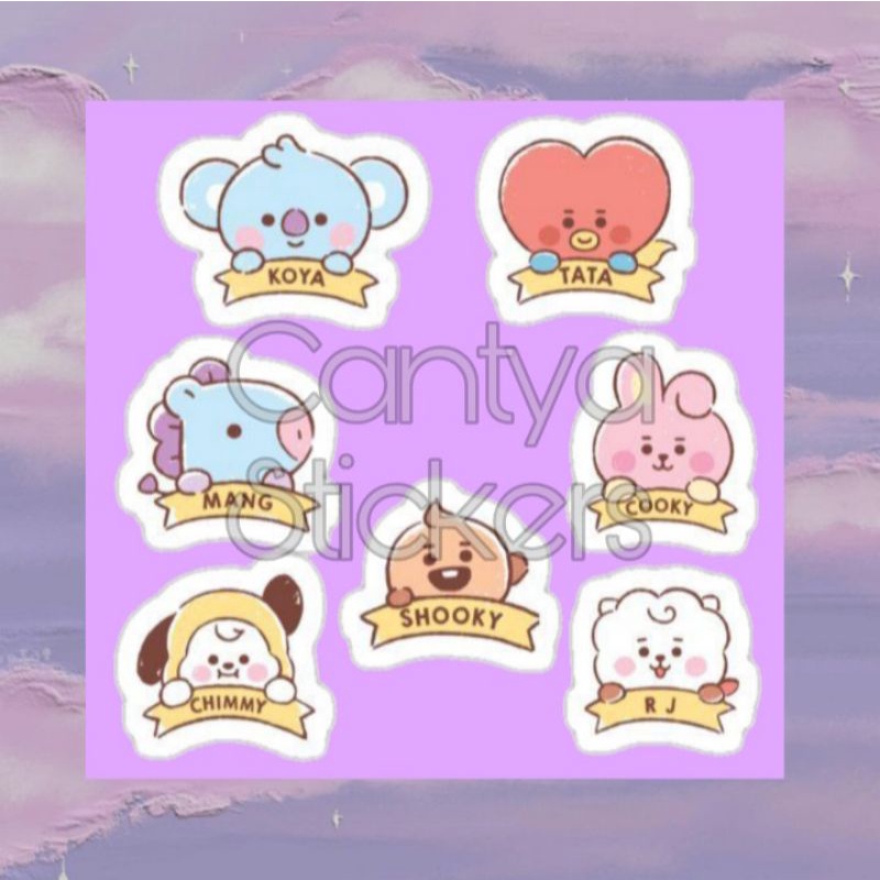 Jual Stiker BT21 Lucu // Stiker murah // Free Cutting // Stiker BT21