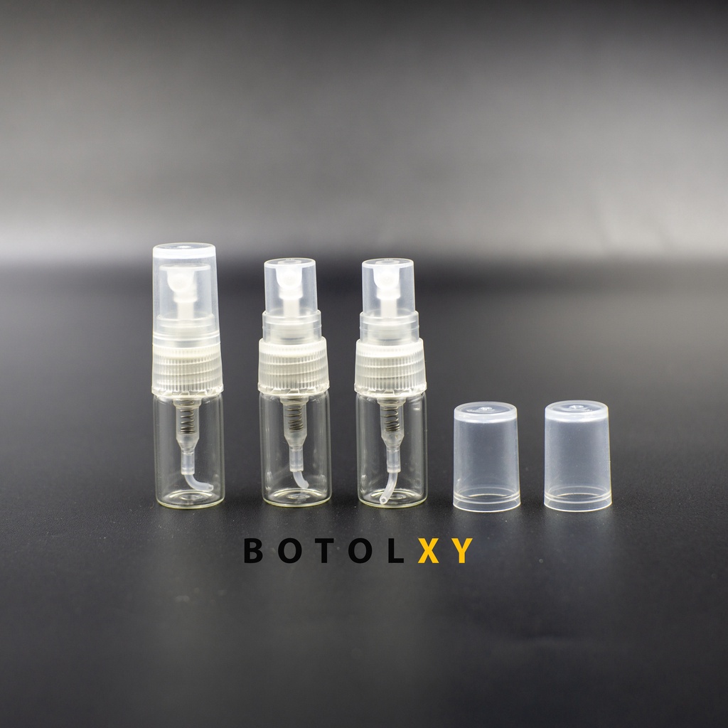 Botol Spray Kaca 2ml Refill Parfum Vial Travel Decant TUTUP BENING