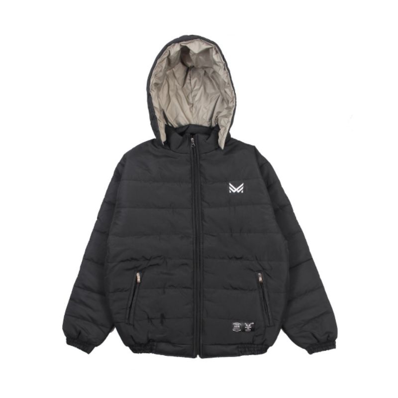 JAKET PUFFER / Original mhr JAKET BULANG pria wanita - Black