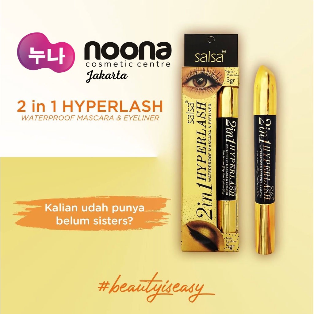 SALSA 2 IN 1 HYPERLASH WATERPROOF MASCARA &amp; EYELINER -NJ