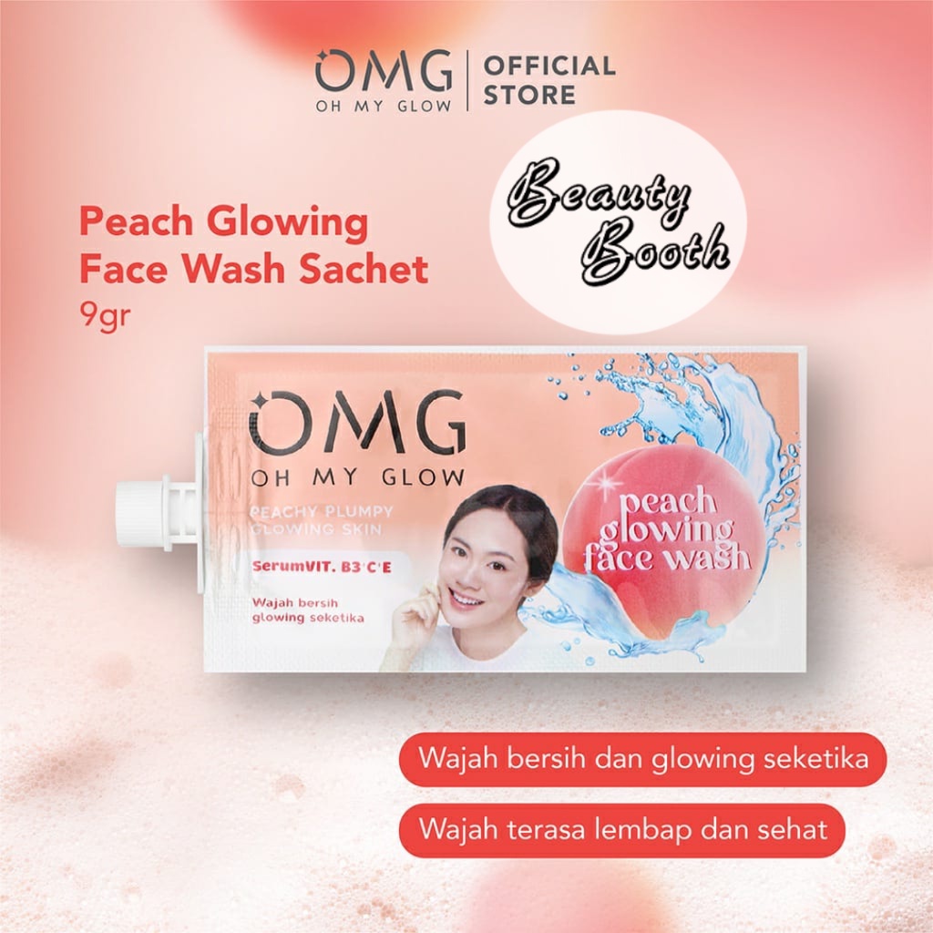 OMG Oh My Glow Peach Facial Wash | OMG Peach Glowing Toner 100ml | OMG Peach Glowing Cream