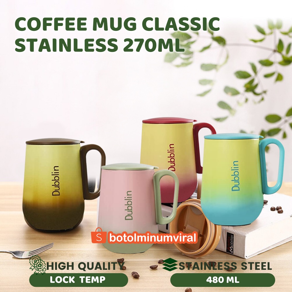 Mug Tumblr Coffee Teh Stainless Panas Dingin Hadiah Aesthetic Rugby Premium Import