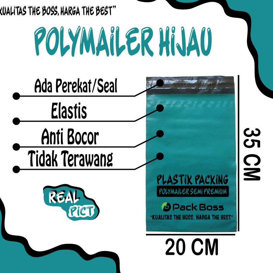 

New Limited POLYMAILER HIJAU NON PREMIUM 20X35 CM (+/- 100 pcs) LANGSUNG PABRIK PACKING PRAKTIS